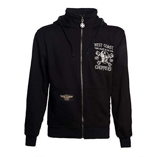 WEST COAST CHOPPERS Herren Zip Hoodie High Speed, Farbe:Black, Größe:2XL von WEST COAST CHOPPERS