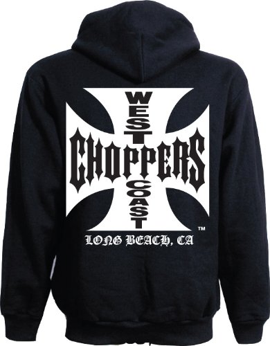 WEST COAST CHOPPERS Iron Cross Kapuzenjacke schwarz S von WEST COAST CHOPPERS