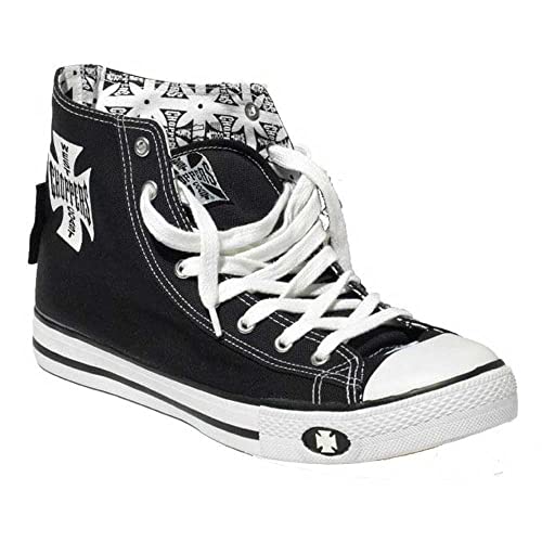 WEST COAST CHOPPERS Iron Cross Männer Sneaker high schwarz/weiß EU45 von WEST COAST CHOPPERS