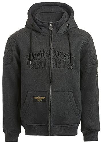 WEST COAST CHOPPERS Por Vida Zip Hoodie (Grey,L) von WEST COAST CHOPPERS