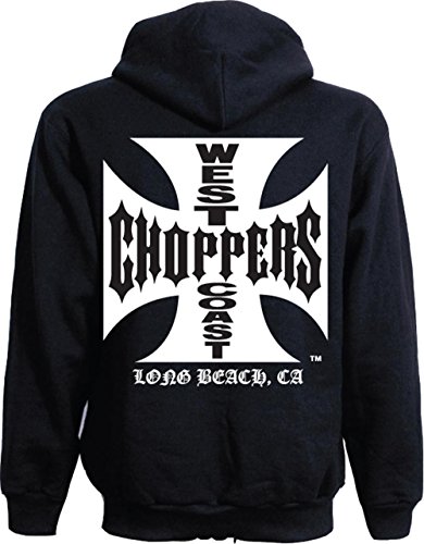 WEST COAST CHOPPERS WCC Hoodie Iron Cross Light Cotton Schwarz 4XL von WEST COAST CHOPPERS