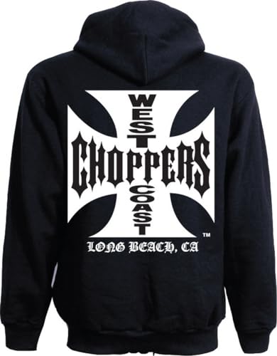 WEST COAST CHOPPERS WCC Hoodie Iron Cross Light Cotton Zipper Schwarz-XXL von WEST COAST CHOPPERS