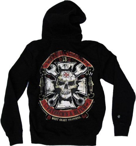 WEST COAST CHOPPERS WCC Hoodie Mechanic Zip Black-S von WEST COAST CHOPPERS
