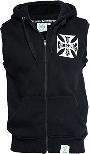 WEST COAST CHOPPERS WCC Hoodie Sleeveless Iron Cross Black-L von WEST COAST CHOPPERS