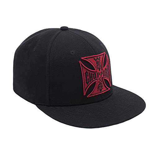 WEST COAST CHOPPERS - WCC Red Cross Flatbill Snapback Cap - Schwarz Farbe Schwarz, Größe One Size von WEST COAST CHOPPERS