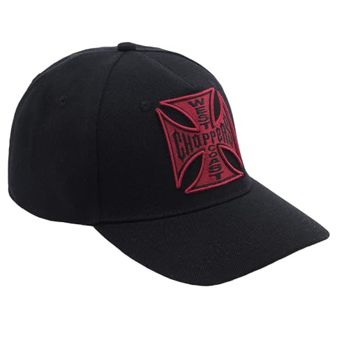 WEST COAST CHOPPERS - WCC Red Cross Roundbill Snapback Cap - Schwarz Farbe Schwarz, Größe One Size von WEST COAST CHOPPERS