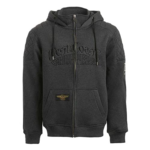 WEST COAST CHOPPERS Por Vida Zip Hoodie (Grey,XL) von WEST COAST CHOPPERS