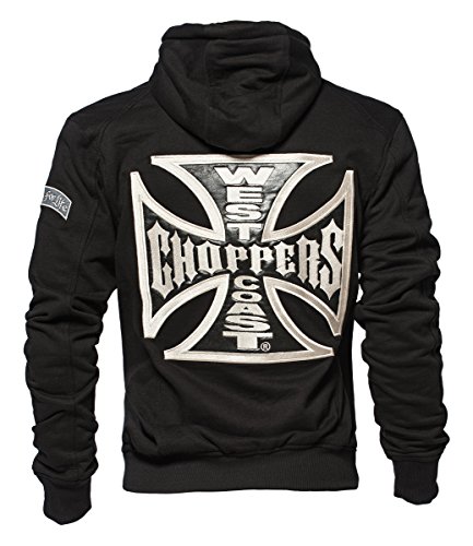 West Coast Choppers Zip Hoody Cross Panel, Farbe:black;Größe:2XL von WEST COAST CHOPPERS