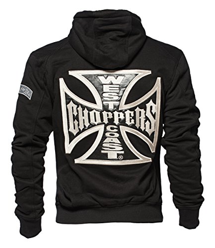 WEST COAST CHOPPERS Zip Hoody Cross Panel, Farbe:Black;Größe:XL von WEST COAST CHOPPERS