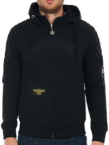 WEST COAST CHOPPERS Zip Hoody Por Vida, Farbe:Black;Größe:M von WEST COAST CHOPPERS