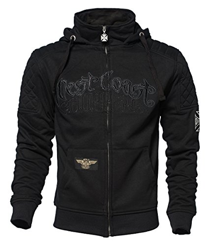WEST COAST CHOPPERS Zip Hoody Por Vida, Farbe:Black;Größe:M von WEST COAST CHOPPERS