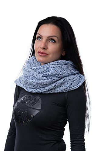WEST COAST KNITWEAR Damen 100% feine Merinowolle Strickschal Loop Schal Schlauchschal Warm Winter Schlauchschal Gr. One size, Violett - Sky von WEST COAST KNITWEAR
