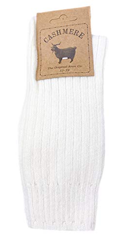 WEST COAST KNITWEAR Womens Fine Cashmere and Merino Wool Super Soft and Warm Winter Fluffy Mid-Calf Socks (White) von WEST COAST KNITWEAR