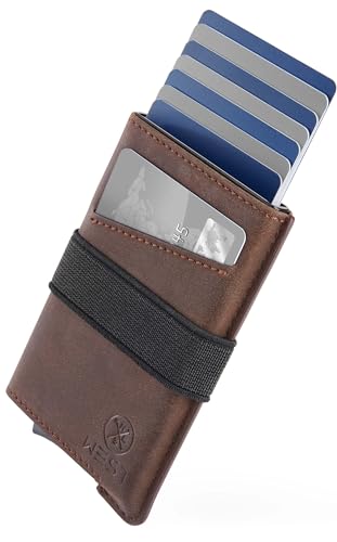 WEST® Slide XS - Slim Wallet für Herren Ohne Münzfach - Kreditkartenetui RFID Schutz - Geldbeutel Klein für 9 Karten - Smart Wallet - Mini Geldbörse - Portmonee Klein - Kartenetui von WEST