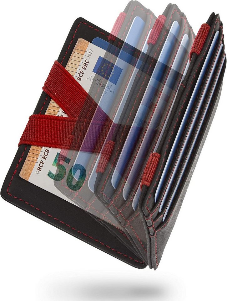 WEST Geldbörse - Magic Wallet mit Münzfach + Geschenkverpackung (magische Geldbörse kompakt & klein - Trick Geldbörse, extra Starke Geldbänder - dünne Geldbörse mit Münzfach), RFID Schutz von WEST