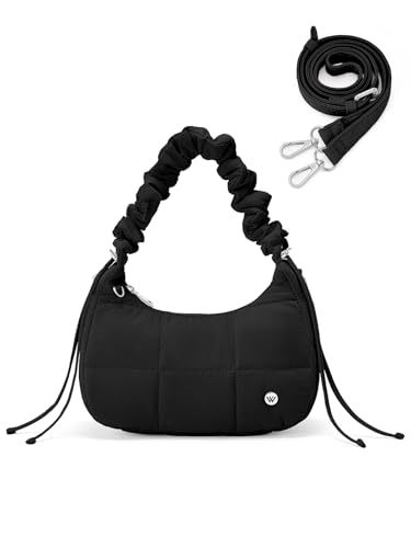 WESTBRONCO Kleine Puffer-Umhängetasche für Damen, gesteppt, halbmondförmig, Nylon, tägliche Geldbörse, geschwollene Damenhandtaschen, A-Schwarz, Puffer WESTBRONCO Kleine Puffer-Umhängetasche für Damen, gesteppt, halbmondförmig, Nylon, tägliche Geldbörse, geschwollene Damenhandtaschen, A-Schwarz, Puffer von WESTBRONCO