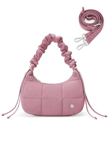 WESTBRONCO Kleine Puffer-Umhängetasche für Damen, gesteppt, halbmondförmig, Nylon, tägliche Geldbörse, geschwollene Damenhandtaschen, dunkelrosa WESTBRONCO Kleine Puffer-Umhängetasche für Damen, gesteppt, halbmondförmig, Nylon, tägliche Geldbörse, geschwollene Damenhandtaschen, dunkelrosa von WESTBRONCO