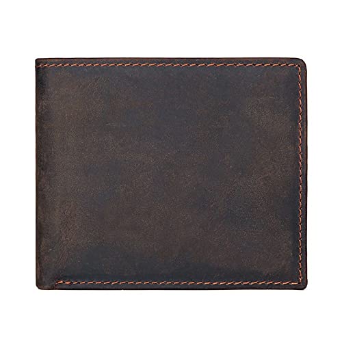 WESTCH Leder-Retro-Geldbörse, Kurze Geldbörse, Business-Geldbörse mit Mehreren Karten, Geldbörse (Farbe: A, Größe: 9 x 11 cm) von WESTCH