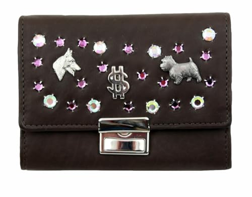 WESTERN-SPEICHER Geldbörse Leder Strass Kristall-Elements Braun BB181b von WESTERN-SPEICHER