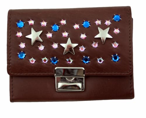 WESTERN-SPEICHER Geldbörse Leder Strass Kristall-Elements Braun BB182b von WESTERN-SPEICHER