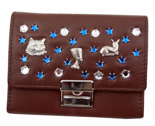 WESTERN-SPEICHER Geldbörse Leder Strass Kristall-Elements Braun BB184b von WESTERN-SPEICHER