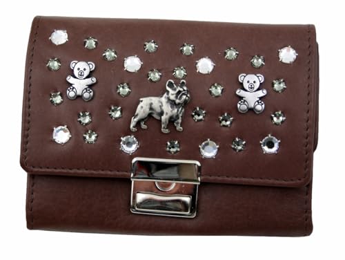 WESTERN-SPEICHER Geldbörse Leder Strass Kristall-Elements Braun BB185b von WESTERN-SPEICHER