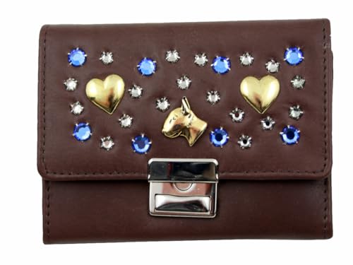 WESTERN-SPEICHER Geldbörse Leder Strass Kristall-Elements Braun BB187b von WESTERN-SPEICHER