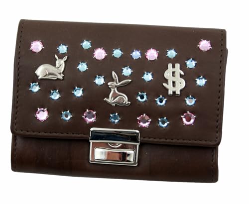 WESTERN-SPEICHER Geldbörse Leder Strass Kristall-Elements Braun BB188b von WESTERN-SPEICHER