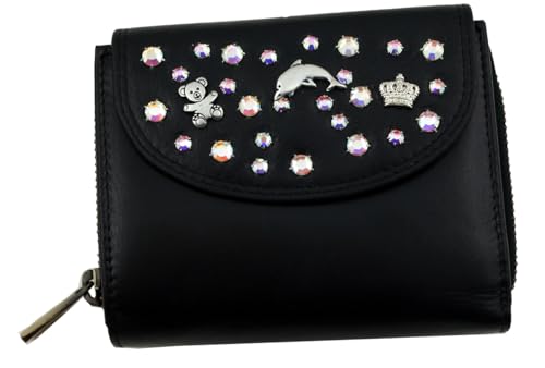 WESTERN-SPEICHER Geldbörse Portemonnaie Leder Strass Kristall Elements Klara 30R von WESTERN-SPEICHER