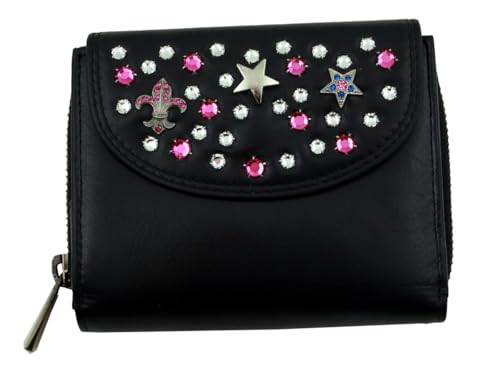 WESTERN-SPEICHER Geldbörse Portemonnaie Leder Strass Kristall Elements Klara 31R von WESTERN-SPEICHER