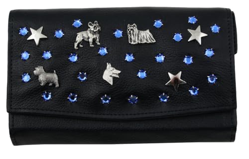 WESTERN-SPEICHER Große Geld Börse Portemonnaie Leder Strass Elements Lilli 210 von WESTERN-SPEICHER