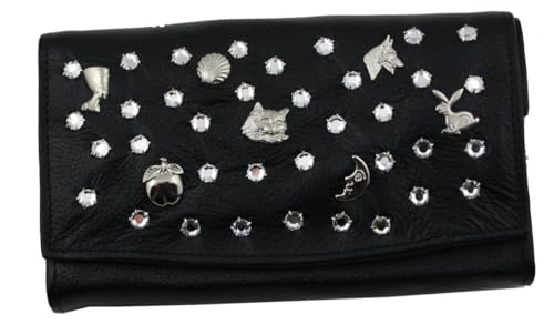WESTERN-SPEICHER Große Geld Börse Portemonnaie Leder Strass Elements Lilli 214 von WESTERN-SPEICHER