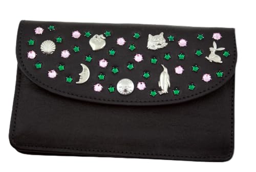 WESTERN-SPEICHER Große Geld Börse Portemonnaie Leder Strass Kristall Elements Hanna154 von WESTERN-SPEICHER