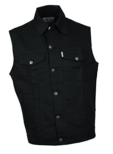 WESTERN-SPEICHER Herren Denim Weste Kutte Light Schwarz Größe L von WESTERN-SPEICHER