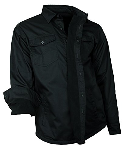 WESTERN-SPEICHER Jeanshemd Herren Arbeitshemd Hemd Jacke gefüttert Fleece schwarz Größe 2XL von WESTERN-SPEICHER