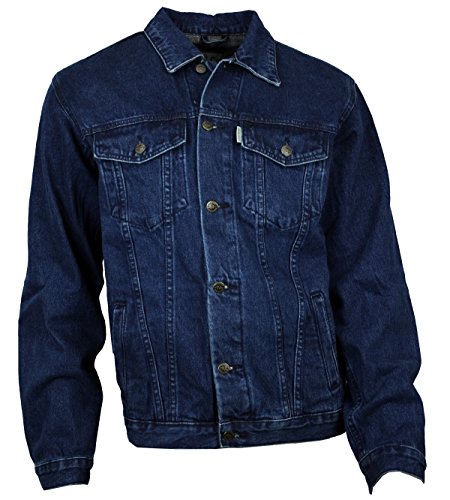 WESTERN-SPEICHER Jeansjacke Denim Herren Jacke Baumwolle Dunkelblau Größe L von WESTERN-SPEICHER