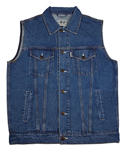 WESTERN-SPEICHER Jeansweste Herren Denim Biker Weste Kutte blau 5XL von WESTERN-SPEICHER