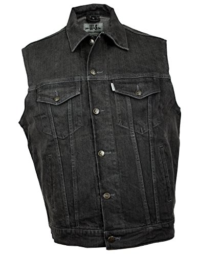 WESTERN-SPEICHER Jeansweste Herren Denim Biker Weste Kutte grau Größe 2XL von WESTERN-SPEICHER