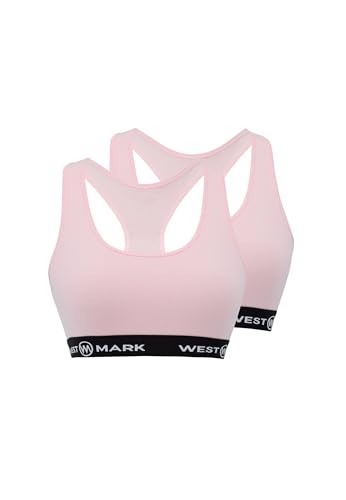 WESTMARK LONDON Damen Baumwolle 2er Pack Bralette-BH Rosa (S) Soft Bustier Ohne Bügel von WESTMARK LONDON