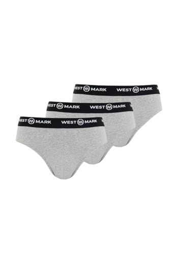 WESTMARK LONDON Herren Baumwolle 3er Pack Slip Unterhosen Grau (M) Brief mit elastischem Bund von WESTMARK LONDON