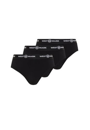 WESTMARK LONDON Herren Baumwolle 3er Pack Slip Unterhosen Schwarz (3XL) Brief mit elastischem Bund von WESTMARK LONDON