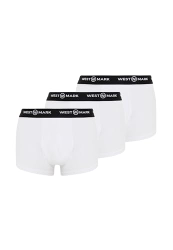 WESTMARK LONDON Herren Baumwolle 3er Pack Unterhosen Weiß (Gr. XL) Boxershorts mit elastischem Bund von WESTMARK LONDON