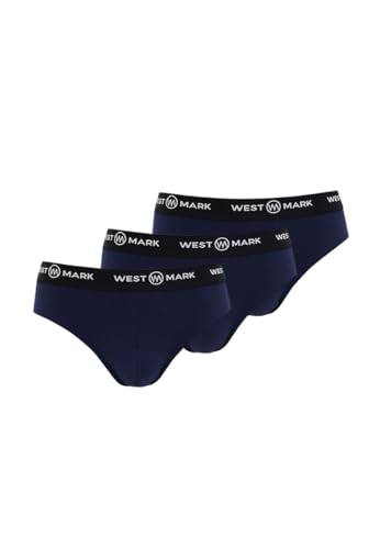 WESTMARK LONDON Herren Unterhosen Baumwolle 3er Pack Größe S Slip Unterhosen Männer mit elastischem Bund Marine Unterwäsche Herren Slips von WESTMARK LONDON