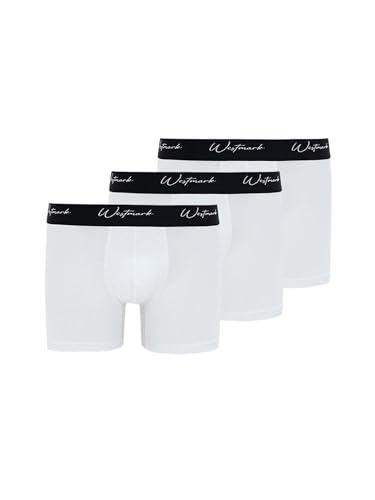 WESTMARK LONDON Regular Fit Unterwäsche Herren, Unterhosen Männer, Baumwolle 3er Pack, Boxershorts Herren Retroshorts Weiß - XL mit elastischem Bund von WESTMARK LONDON