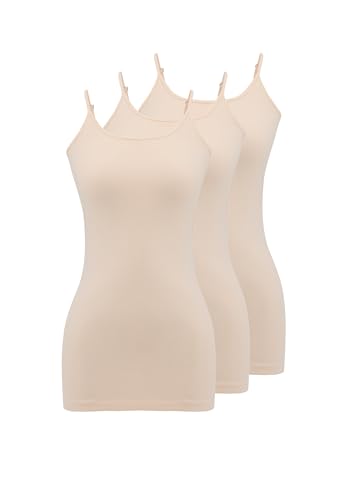 WESTMARK LONDON Unterhemden Damen Baumwolle Spaghetti Tops 3er Pack L Basic Tank Top Damen Beige Feinripp mit Verstellbaren Trägern Camisole WESTMARK LONDON Unterhemden Damen Baumwolle Spaghetti Tops 3er Pack L Basic Tank Top Damen Beige Feinripp mit Verstellbaren Trägern Camisole von WESTMARK LONDON