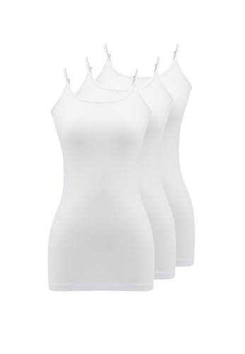 WESTMARK LONDON Unterhemden Damen Baumwolle Spaghetti Tops 3er Pack L Basic Tank Top Damen Weiß Feinripp mit Verstellbaren Trägern Camisole WESTMARK LONDON Unterhemden Damen Baumwolle Spaghetti Tops 3er Pack L Basic Tank Top Damen Weiß Feinripp mit Verstellbaren Trägern Camisole von WESTMARK LONDON