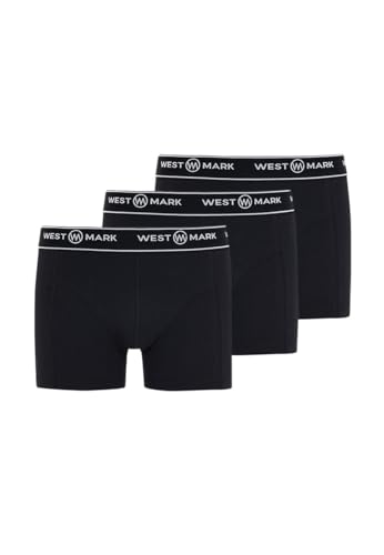 WESTMARK LONDON Unterhosen Männer Baumwolle 3er Pack XXL Boxershorts Herren Boxershorts in Schwarz mit elastischem Bund von WESTMARK LONDON