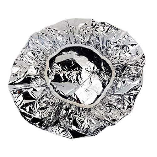 Heat Insulation Aluminum Foil Elastic Bathing Cap for Women Hair Bathroom Silver von WETG