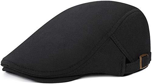 WETOO Schirmmütze Herren Schiebermütze Schwarz Driving Cabbie Jagd Flatcap Newsboy Cap von WETOO