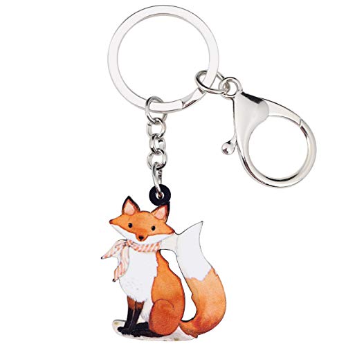 WEVENI Acryl Cartoon Fuchs Schlüsselanhänger Charms Niedlicher Schmuck für Frauen Mädchen Tasche Geldbörse Auto, mehrfarbig von WEVENI JEWELRY